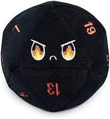 D20 Dice Plushie: Starry Eyes & Fire Eyes - Black TET 5974-TY-PLA1